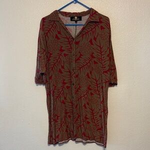 Leaf Pattern Button‎ Down Shirt